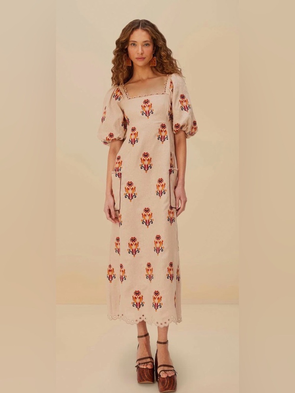 FARM Rio - Rose Embroidered Macaw Maxi Dress